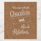 Étiquette Pour Bouteilles De Vin Fête Rustique du chocolat d'automne (Étiquettes simples)