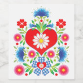 Étiquette Pour Bouteilles De Vin FêteFolk (Étiquettes simples)