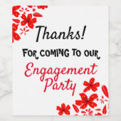 Étiquette Pour Bouteilles De Vin Fêtes de fiançailles (Étiquettes simples)