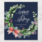 Étiquette Pour Bouteilles De Vin fêtes d'hiver (Étiquettes simples)