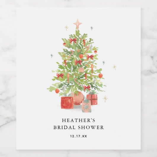 Étiquette Pour Bouteilles De Vin Fêtes Noël Arbre Fête des mariées Faveurs (Étiquettes simples)