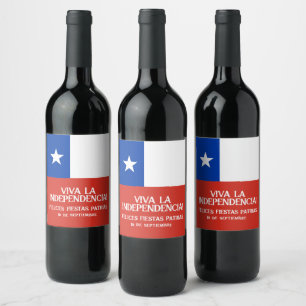 Étiquette Pour Bouteilles De Vin Fêtes Patrias Fête de l'indépendance du Chili