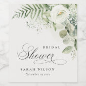 Étiquette Pour Bouteilles De Vin Feuillage de verdure de eucalyptus de mariée (Étiquettes simples)