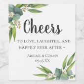 Étiquette Pour Bouteilles De Vin Feuillage Eucalyptus Personnalisé (Étiquettes simples)