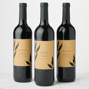 Étiquette Pour Bouteilles De Vin Feuillage Foncé Moderne Personnalisé