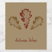 Étiquette Pour Bouteilles De Vin Feuille chêne d'automne classique (Étiquettes simples)