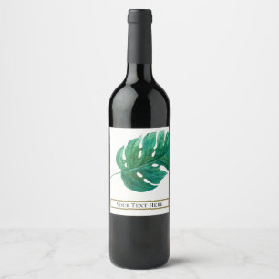 Étiquette Pour Bouteilles De Vin Feuille de palmier vert tropical Mariage d'été haw