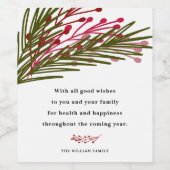 Étiquette Pour Bouteilles De Vin Feuilles et baies (Étiquettes simples)