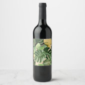 Étiquette Pour Bouteilles De Vin Feuilles florales/hawaïennes/tropicales (Devant)
