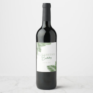 Étiquette Pour Bouteilles De Vin Feuilles tropicales
