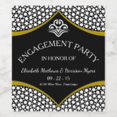 Étiquette Pour Bouteilles De Vin Fiançailles Mariage Diamond Gold (Étiquettes simples)