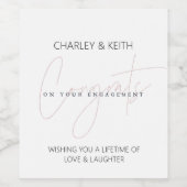 ÉTIQUETTE POUR BOUTEILLES DE VIN FIANÇAILLES, MARIAGE, PARTI ENGAGEMENT (Étiquettes simples)