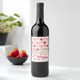 Étiquette Pour Bouteilles De Vin Fields fraises délicieux Anniversaire