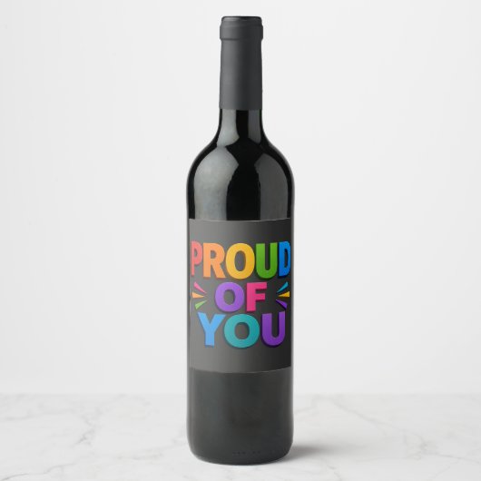 Étiquette Pour Bouteilles De Vin Fier de toi (Devant)