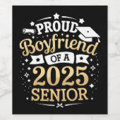 Étiquette Pour Bouteilles De Vin Fière Petite Amie D'Un Diplôme De 2025 (Étiquettes simples)