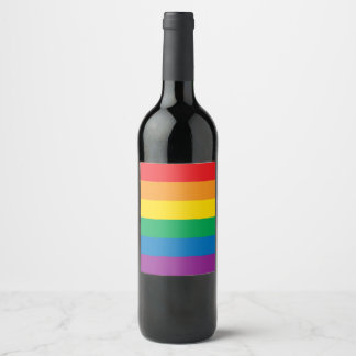 Étiquette Pour Bouteilles De Vin fierté | Design arc-en-ciel coloré