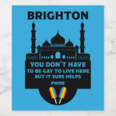 Étiquette Pour Bouteilles De Vin Fierté gay de Brighton (Étiquettes simples)