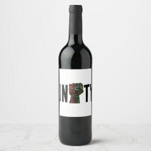 Étiquette Pour Bouteilles De Vin fierté noire drapeau rouge vert poing panafricain