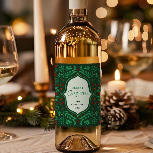 Étiquette Pour Bouteilles De Vin Fiesta Merry Chritsmas Favor Gift Wine