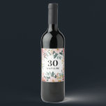 Étiquette Pour Bouteilles De Vin Fille aquarelle florale anniversaire rose chic<br><div class="desc">Fille aquarelle fleurie anniversaire rose chic décoration de fête. Belle élégante et moderne thème de fête.</div>