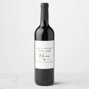Étiquette Pour Bouteilles De Vin Fille bonne fête du jour au plus frais