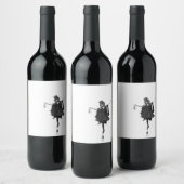 Étiquette Pour Bouteilles De Vin fille dansante sur bouteille (Bouteilles)