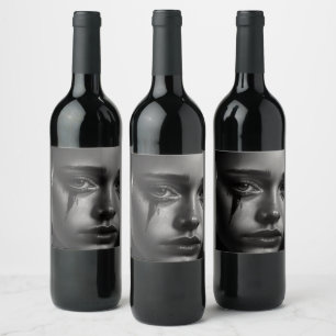Étiquette Pour Bouteilles De Vin Fille en larmes