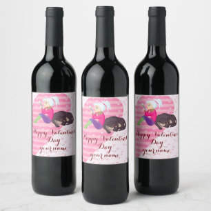 Étiquette Pour Bouteilles De Vin Fille Être amoureuse
