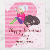 Étiquette Pour Bouteilles De Vin Fille Être amoureuse (Étiquettes simples)