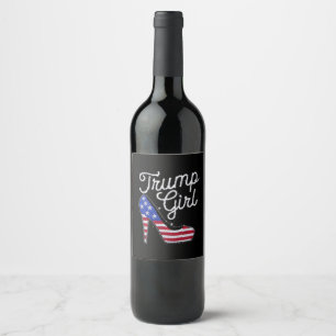 Étiquette Pour Bouteilles De Vin Fille Trump Chaussure à Talon Haut Drapeau América