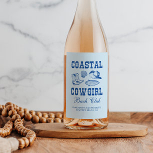 Étiquette Pour Bouteilles De Vin Fin de semaine de bachelorette Coastal Cowgirl
