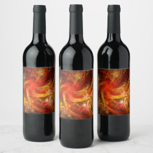 Étiquette Pour Bouteilles De Vin Firestorm Art Abstrait