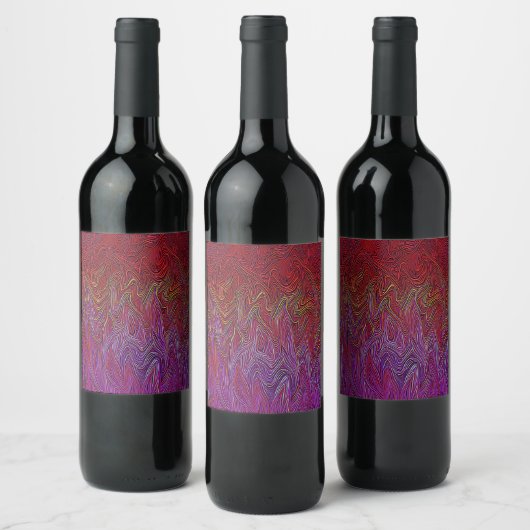 Étiquette Pour Bouteilles De Vin "Firestorme neurale" Abstraite" Rouge violet (Bouteilles)