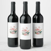 Étiquette Pour Bouteilles De Vin Flamant aux fleurs (Bouteilles)