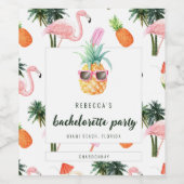 Étiquette Pour Bouteilles De Vin Flamant rose d'été Pool Party Bachelorette (Étiquettes simples)