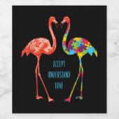 Étiquette Pour Bouteilles De Vin Flamingo | Accept Understand Love Autism Flamingo (Étiquettes simples)