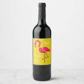 Étiquette Pour Bouteilles De Vin Flamingo rose mignon oiseau unique (Devant)