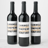 Étiquette Pour Bouteilles De Vin Flannels Hayrides Chandails Citrouille & Bonfires (Bouteilles)