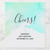 Étiquette Pour Bouteilles De Vin Flèches Abstraites vert et bleu (Étiquettes simples)