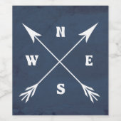 Étiquette Pour Bouteilles De Vin Flèches compass (Étiquettes simples)