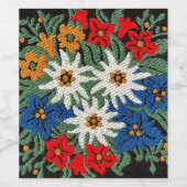 Étiquette Pour Bouteilles De Vin Fleur alpine suisse Edelweiss (Étiquettes simples)