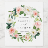 Étiquette Pour Bouteilles De Vin Fleur blanche florale brillante (Étiquettes simples)