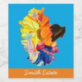 Étiquette Pour Bouteilles De Vin Fleur d'aquarelle couleur carnation (Étiquettes simples)