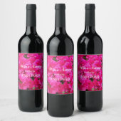 Étiquette Pour Bouteilles De Vin Fleur d'azalée rose personnalisée (Bouteilles)