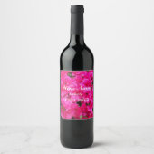 Étiquette Pour Bouteilles De Vin Fleur d'azalée rose personnalisée (Devant)