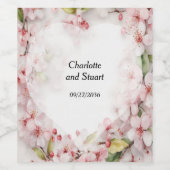 Étiquette Pour Bouteilles De Vin Fleur de cerise (Étiquettes simples)