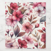 Étiquette Pour Bouteilles De Vin Fleur de cerise (Étiquettes simples)