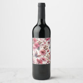 Étiquette Pour Bouteilles De Vin Fleur de cerise (Devant)
