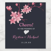 Étiquette Pour Bouteilles De Vin Fleur de cerisier Le vin Mariage (Étiquettes simples)