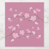 Étiquette Pour Bouteilles De Vin Fleur de cerisier - Transparent (Étiquettes simples)